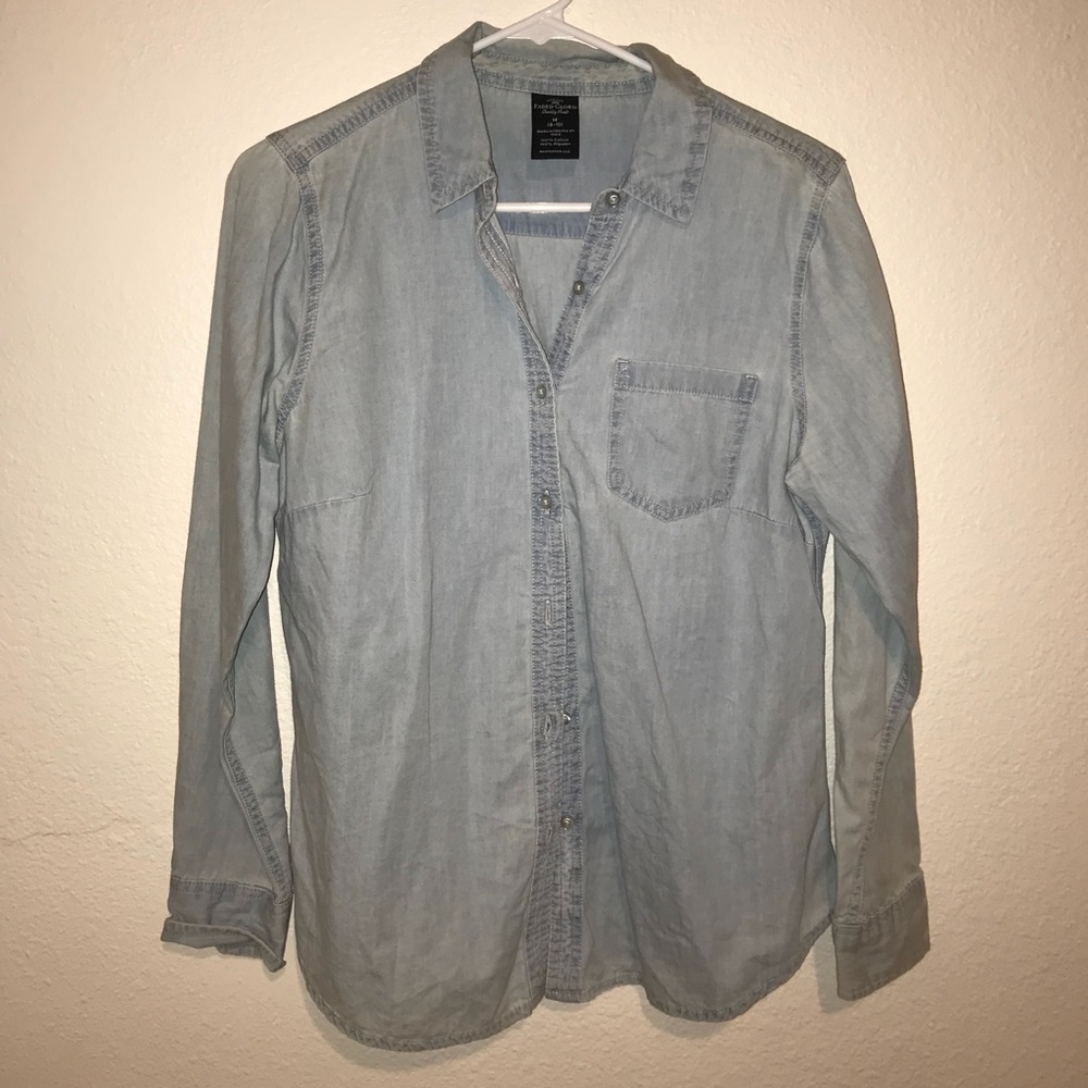 FADED GLORY DENIM BUTTON UP
